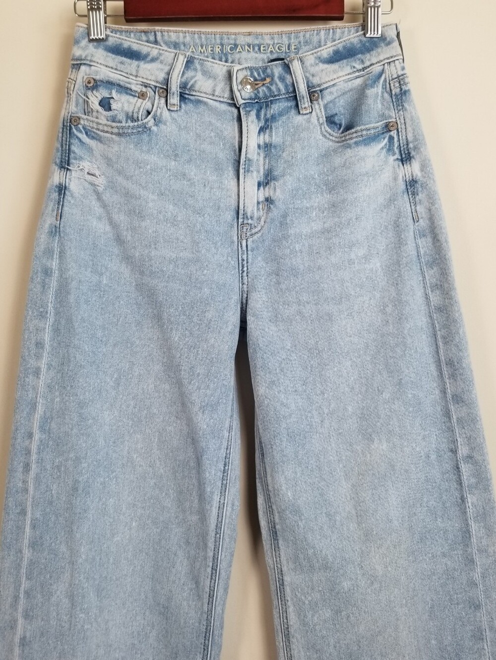 American Eagle Super High-Rise Baggy Wide Leg Jeans Size 00 - Picture 2 of 11